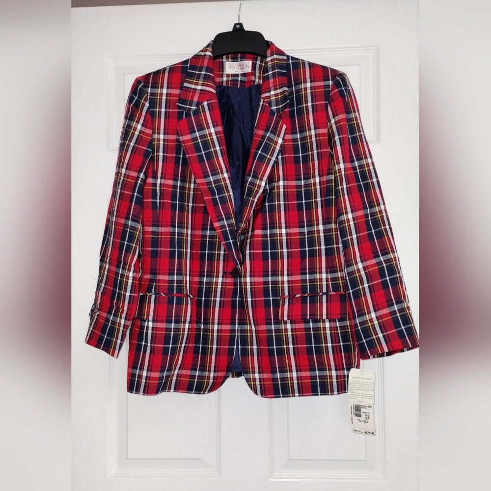 Vintage Pendleton Set Plaid Blazer and Short Set
